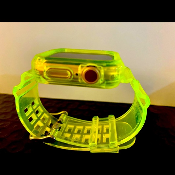 Sport Silicone Fluorescent clear band for Apple watch 48mm 40mm 42mm 44mm - Picture 2 of 7